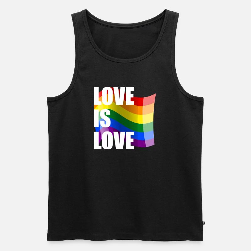 Regenbogen Liebe Wellen-Design - Männer Premium Bio Tank Top - Schwarz