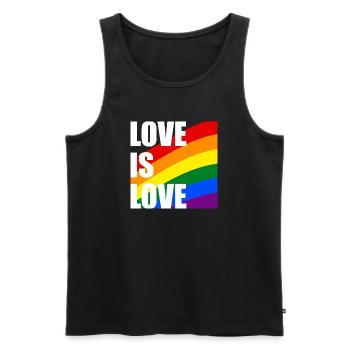 LiebeIstLiebe Regenbogen - Männer Premium Bio Tank Top - Schwarz - Vorne - AI Model Male 178 light (178cm)