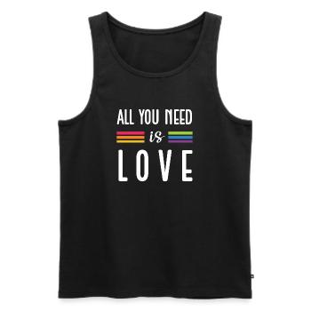 Mois de la fierté LGBTQ - Tout ce dont vous avez besoin, c’est de l’amour - Débardeur bio Premium Homme - noir - Devant - Michal (187cm)