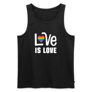 LGBTQ Pride Month - Liebe ist Liebe - Männer Premium Bio Tank Top - Schwarz - Vorne - Michal (187cm)