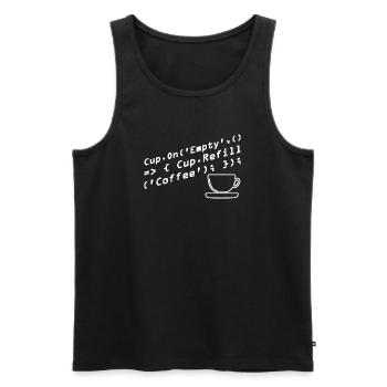 Programmers generate code from coffee - Men's Premium Organic Tank Top - black - Front - AI Model Male 178 light (178cm)