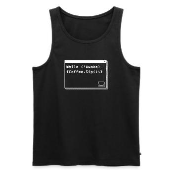 Programmers generate code from coffee - Men's Premium Organic Tank Top - black - Front - AI Model Male 178 light (178cm)