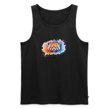 Watercolor Red Panda Splash - Men's Premium Organic Tank Top - black - Front - Michal (187cm)