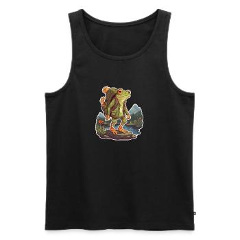 Trailbound Frog Adventurer Mountains - Men's Premium Organic Tank Top - black - Front - AI Model Male 178 light (178cm)