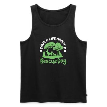 Hunderettung Hundeadoption - Männer Premium Bio Tank Top - Schwarz - Vorne - Michal (187cm)