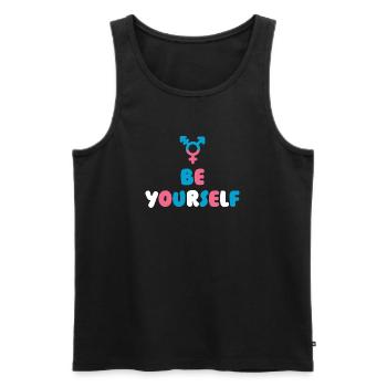 Mois de la fierté LGBT - Transgenre. Soyez vous-même - Débardeur bio Premium Homme - noir - Devant - Michal (187cm)