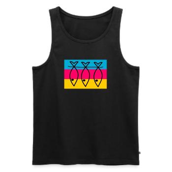 FISH. SARDINE. APRIL FOOLS. SEA. OCEAN - Men's Premium Organic Tank Top - black - Front - Michal (187cm)