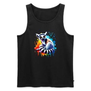Lemur - Männer Premium Bio Tank Top - Schwarz - Vorne - Michal (187cm)