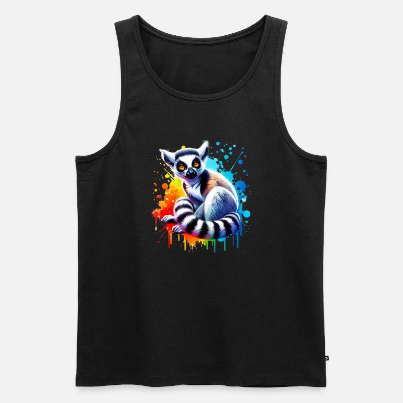 Lemur - Männer Premium Bio Tank Top - Schwarz