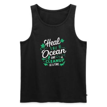 Ocean Save Purification Step - Men's Premium Organic Tank Top - black - Front - AI Model Male 178 light (178cm)