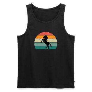 Retro Horse Silhouette Design - Men's Premium Organic Tank Top - black - Front - AI Model Male 178 light (178cm)