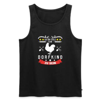 Dorfkind stolz - Männer Premium Bio Tank Top - Schwarz - Vorne - Michal (187cm)