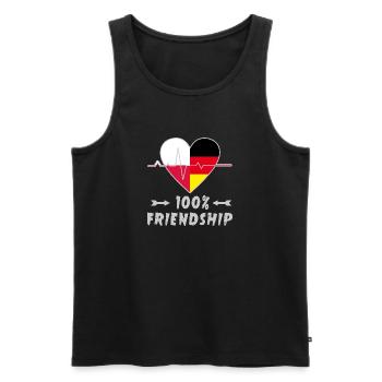 Polen und Deutschland 100% Freundschaft - Männer Premium Bio Tank Top - Schwarz - Vorne - Michal (187cm)