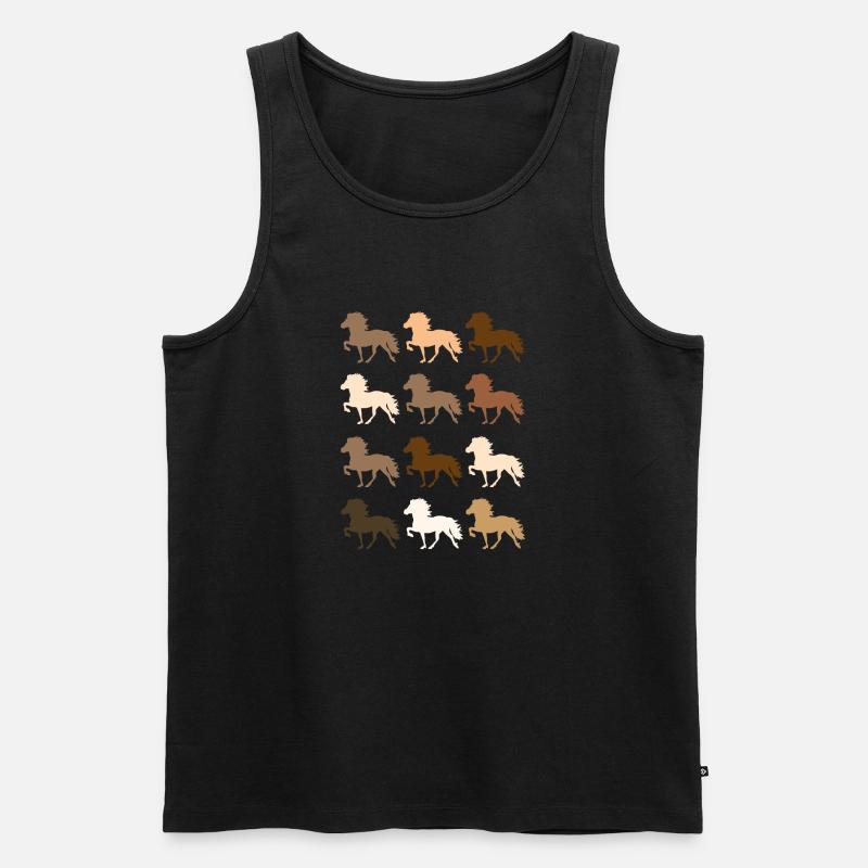 Islandpferd - Männer Premium Bio Tank Top - Schwarz