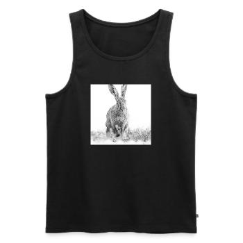 Hopping rabbit black white - Men's Premium Organic Tank Top - black - Front - AI Model Male 178 light (178cm)