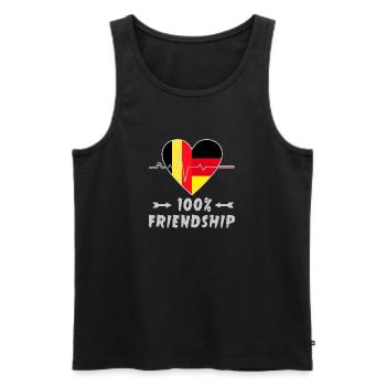 La Belgique et l'Allemagne : amitié à 100 % - Débardeur bio Premium Homme - noir - Devant - Michal (187cm)