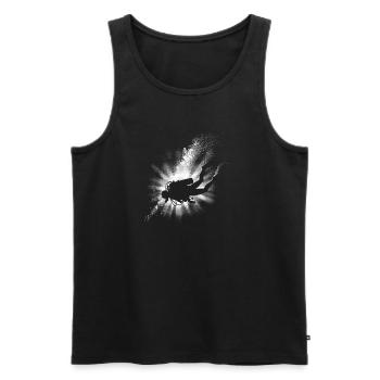Diver silhouette for diving fans - Men's Premium Organic Tank Top - black - Front - AI Model Male 178 light (178cm)