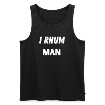 I Rhum Man - Débardeur bio Premium Homme - noir - Devant - Michal (187cm)