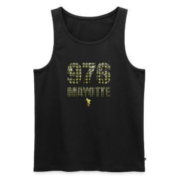 T-SHIRT 976 MAYOTTE - Männer Premium Bio Tank Top - Schwarz - Vorne - AI Model Male 178 light (178cm)