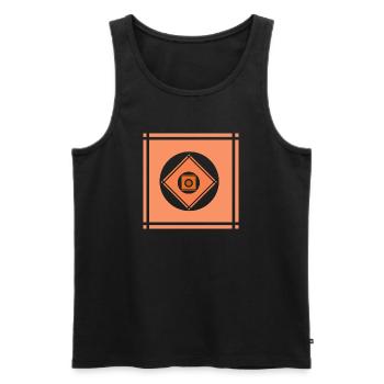 Geometrische Farbenspiele  - Männer Premium Bio Tank Top - Schwarz - Vorne - Michal (187cm)