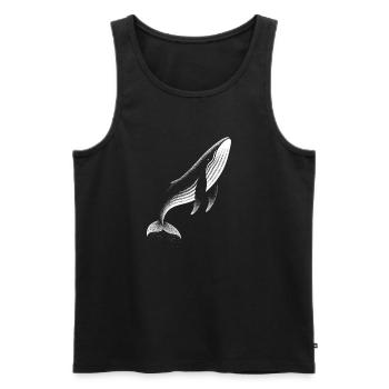 Wal Dotwork Illustration für Meeresliebhaber - Männer Premium Bio Tank Top - Schwarz - Vorne - AI Model Male 178 light (178cm)