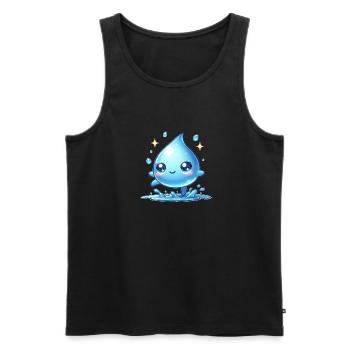 Water - Men's Premium Organic Tank Top - black - Front - AI Model Male 178 light (178cm)