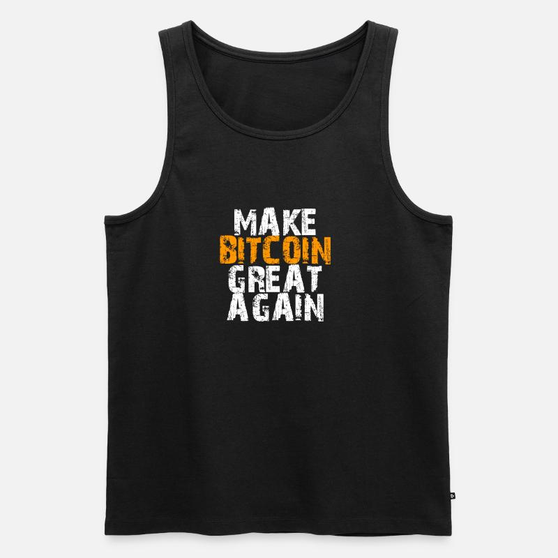 Make Bitcoin Great Again Motivational Design - Männer Premium Bio Tank Top - Schwarz
