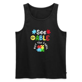 Autismus Bewusstsein SPED Lehrer - Männer Premium Bio Tank Top - Schwarz - Vorne - AI Model Male 178 light (178cm)