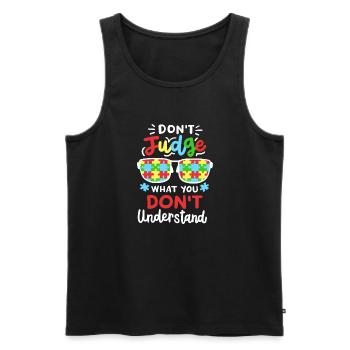 Monat der Aufklärung über Autismus - Männer Premium Bio Tank Top - Schwarz - Vorne - Michal (187cm)