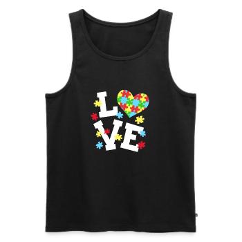 Autismus Bewusstsein - Männer Premium Bio Tank Top - Schwarz - Vorne - Michal (187cm)
