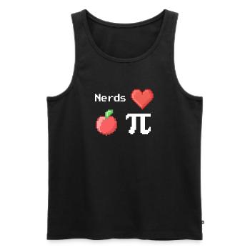 nerds love apple pi pie sprüche math pixel - Männer Premium Bio Tank Top - Schwarz - Vorne - AI Model Male 178 light (178cm)