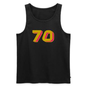 70. 70 YEARS. 70th ANNIVERSARY. 70 YEARS ANNIVERSARY. - Men's Premium Organic Tank Top - black - Front - Michal (187cm)