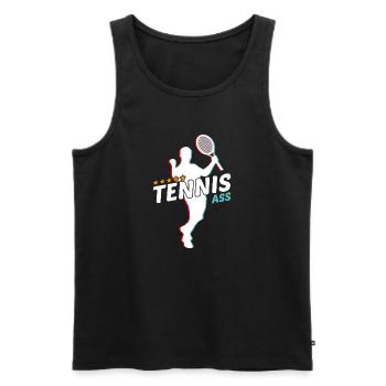 Tennis - Männer Premium Bio Tank Top - Schwarz - Vorne - Michal (187cm)