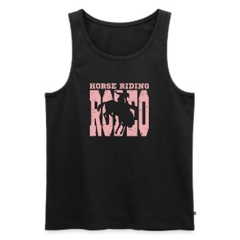 Interessantes Rodeo Motiv - Männer Premium Bio Tank Top - Schwarz - Vorne - Michal (187cm)
