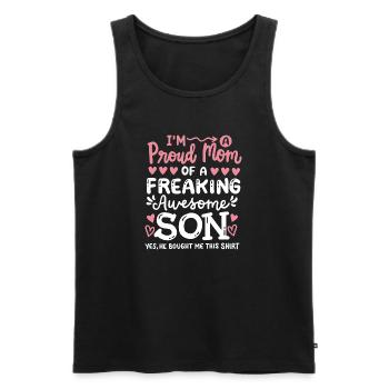Stolze Mutter Sohn Muttertag - Männer Premium Bio Tank Top - Schwarz - Vorne - AI Model Male 178 light (178cm)