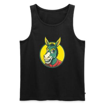 Esel Niedliche Kawaii Cartoon Clipart Haustier Tier - Männer Premium Bio Tank Top - Schwarz - Vorne - Michal (187cm)