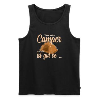 Camping im Zelt - Männer Premium Bio Tank Top - Schwarz - Vorne - Michal (187cm)