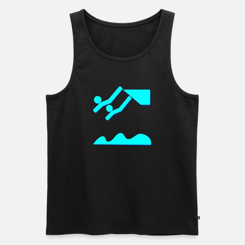 SYNCHRONSPRINGEN TURMSPRINGEN WASSERSPRINGEN - Männer Premium Bio Tank Top - Schwarz