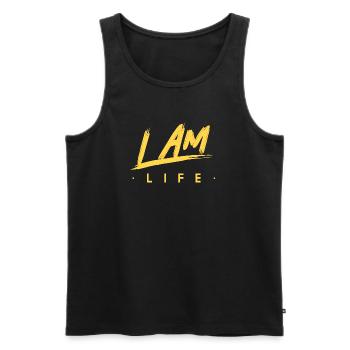 I am life zen motivation - Men's Premium Organic Tank Top - black - Front - AI Model Male 178 light (178cm)
