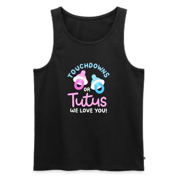 Touchdowns oder Tutus für Gender-Reveal-Partys - Männer Premium Bio Tank Top - Schwarz - Vorne - Michal (187cm)