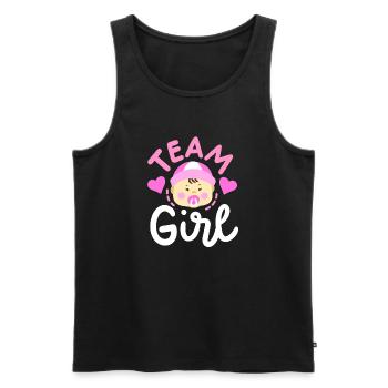 Party zur Bekanntgabe des Geschlechts Team Girl - Männer Premium Bio Tank Top - Schwarz - Vorne - Michal (187cm)