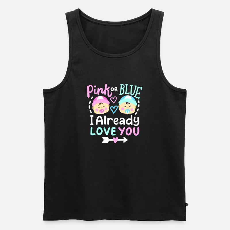 Pink oder Blau Gender-Reveal-Party - Männer Premium Bio Tank Top - Schwarz