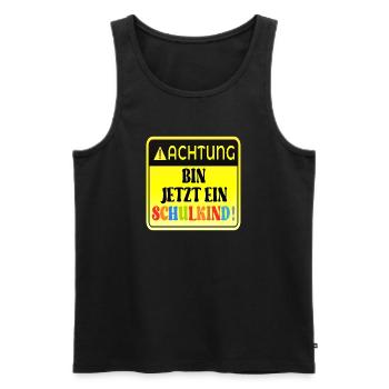 EINSCHULUNG SCHULKIND GRUNDSCHULE - Männer Premium Bio Tank Top - Schwarz - Vorne - Michal (187cm)