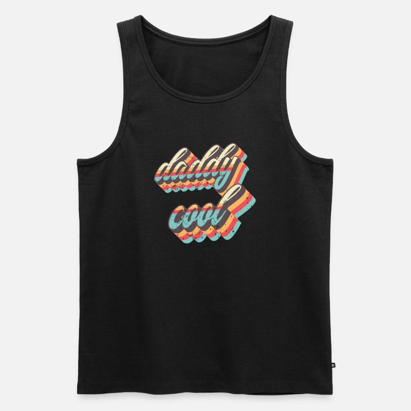 Daddy Cool Retro Straps - Männer Premium Bio Tank Top - Schwarz
