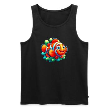 Poisson-clown - Débardeur bio Premium Homme - noir - Devant - Michal (187cm)