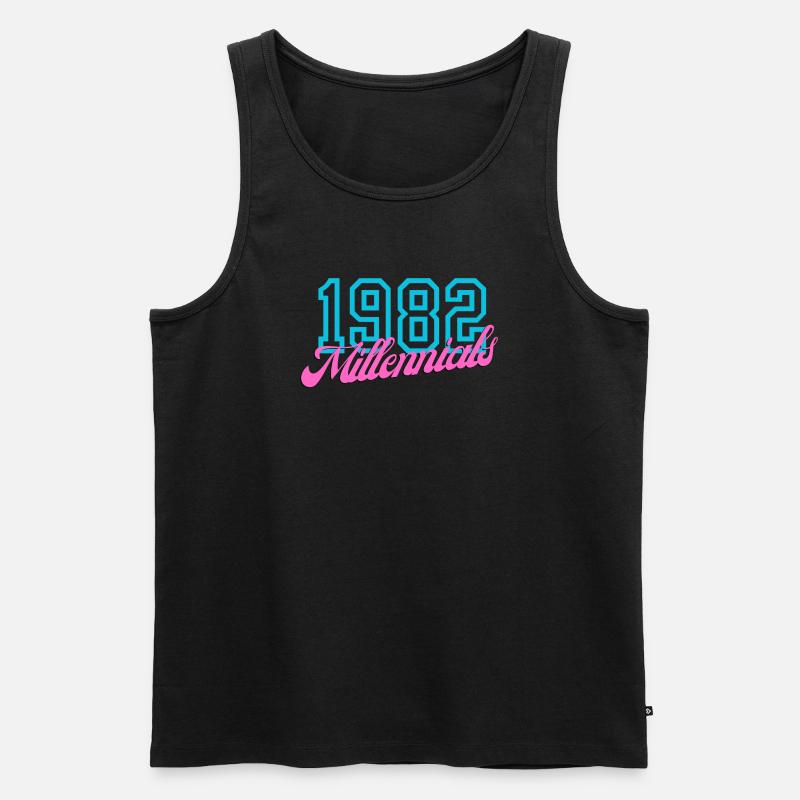 1982 Millennial Retro Numerisches Design - Männer Premium Bio Tank Top - Schwarz