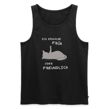 Ich erwache früh oder freundlich - Männer Premium Bio Tank Top - Schwarz - Vorne - AI Model Male 178 light (178cm)
