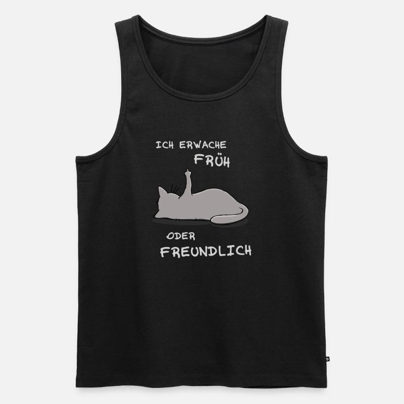 Ich erwache früh oder freundlich - Männer Premium Bio Tank Top - Schwarz