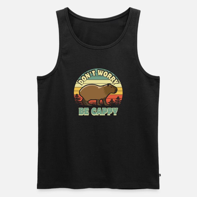 Don't worry be Cappy - Capybara - Men's Premium Organic Tank Top - black