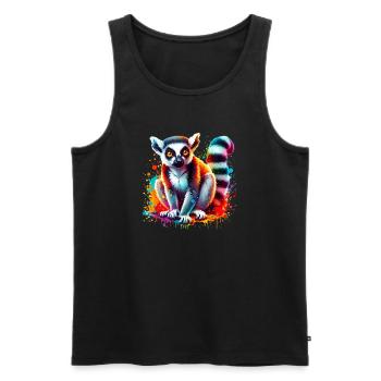 Lemur - Männer Premium Bio Tank Top - Schwarz - Vorne - Michal (187cm)